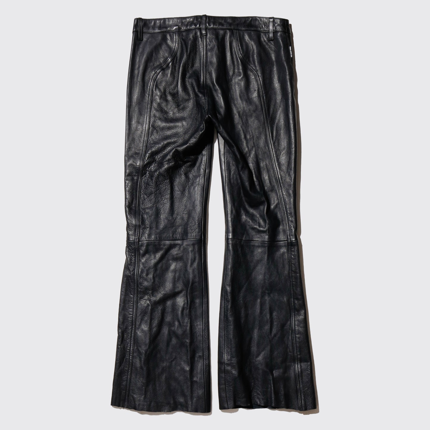 vintage low rise flare leather trousers