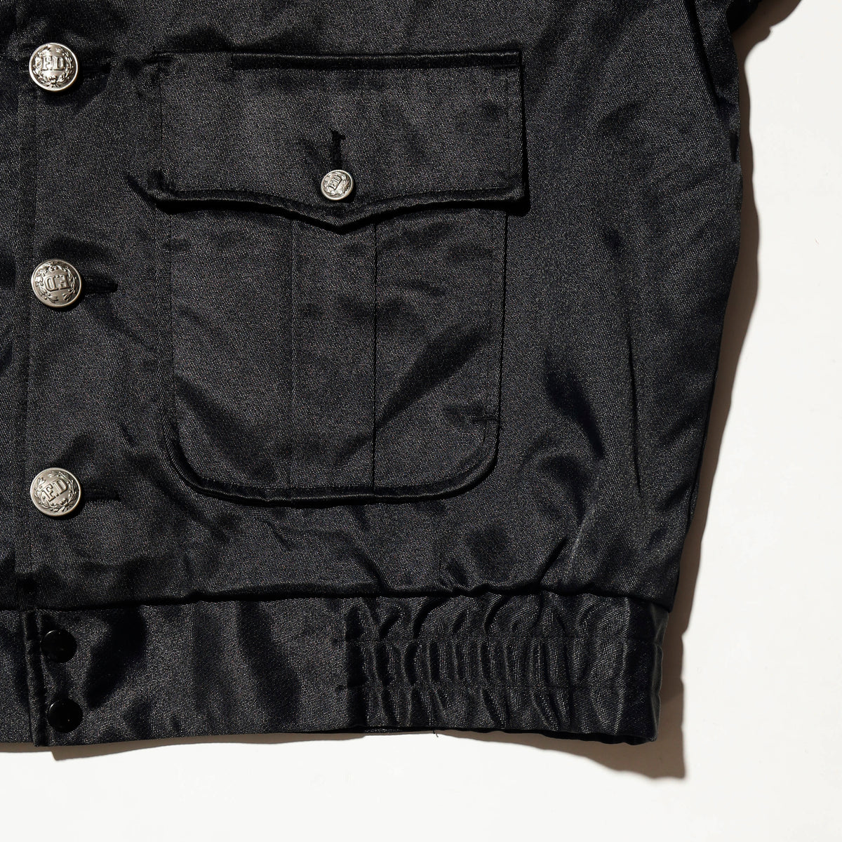 vintage satin boxy police jacket