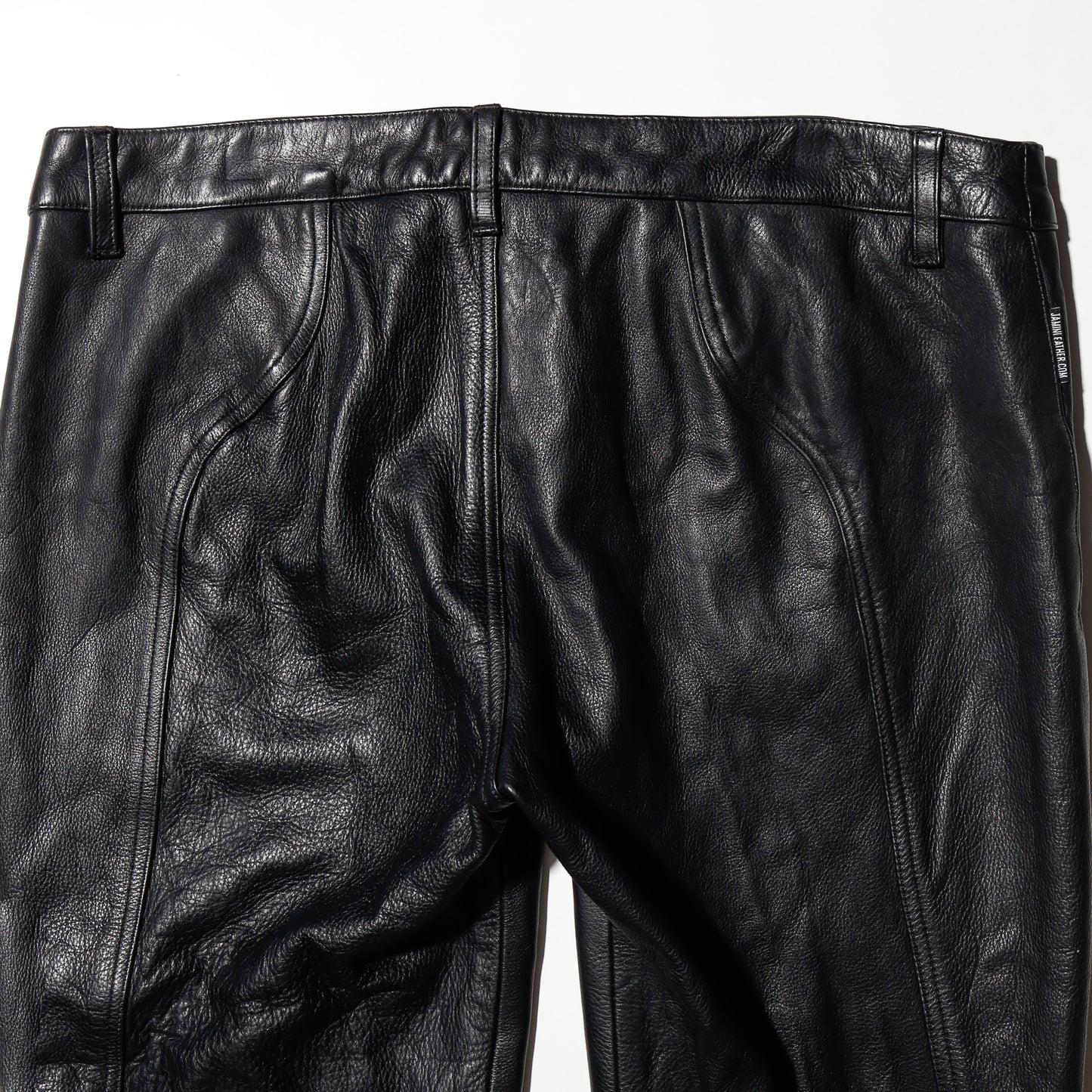 vintage low rise flare leather trousers
