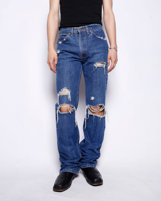 vintage 90's levi's 517 crush flare jeans