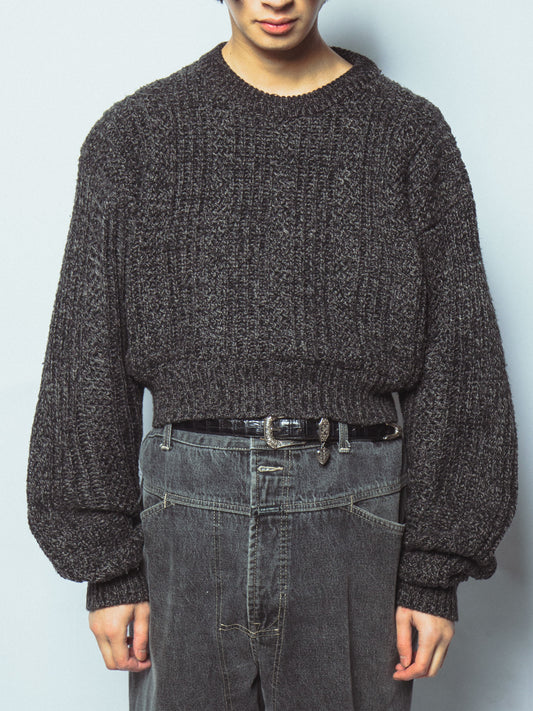 vintage cropped melange sweater