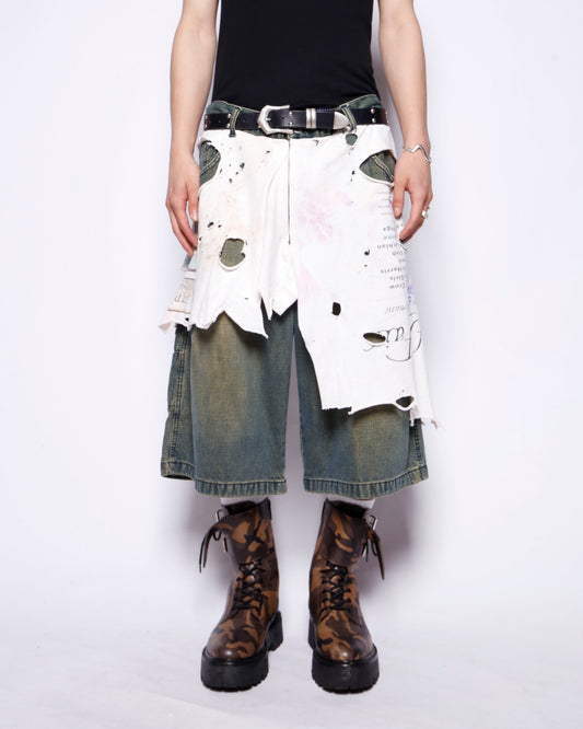 *one-off broken layered shorts