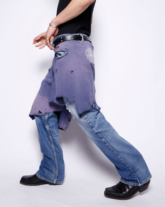 *one-off broken layered trousers