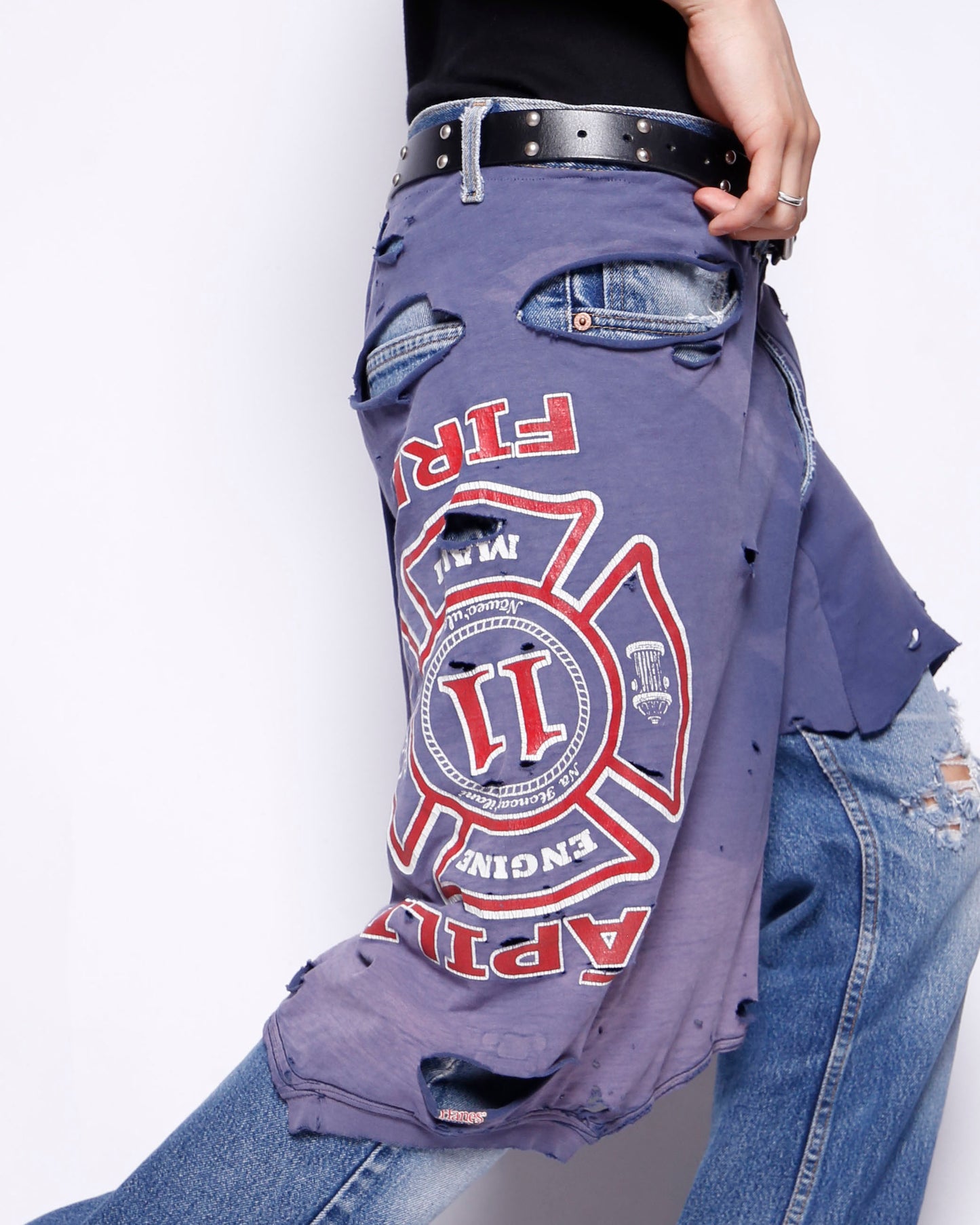 *one-off broken layered trousers