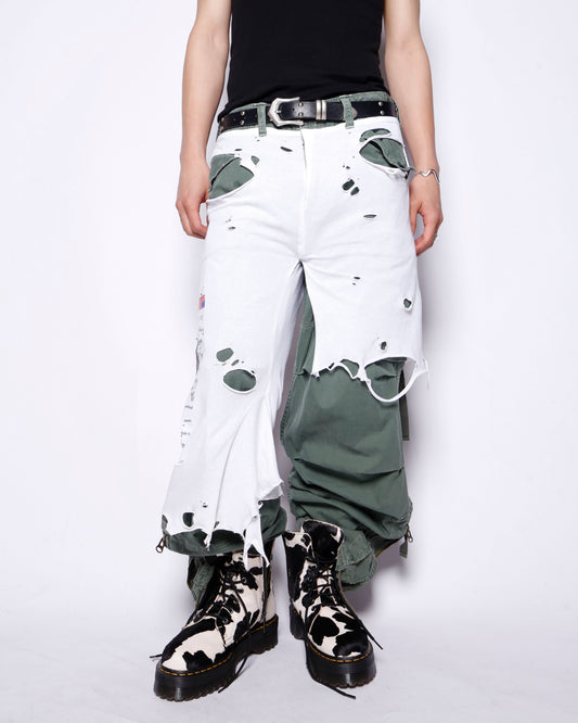 *one-off broken layered trousers