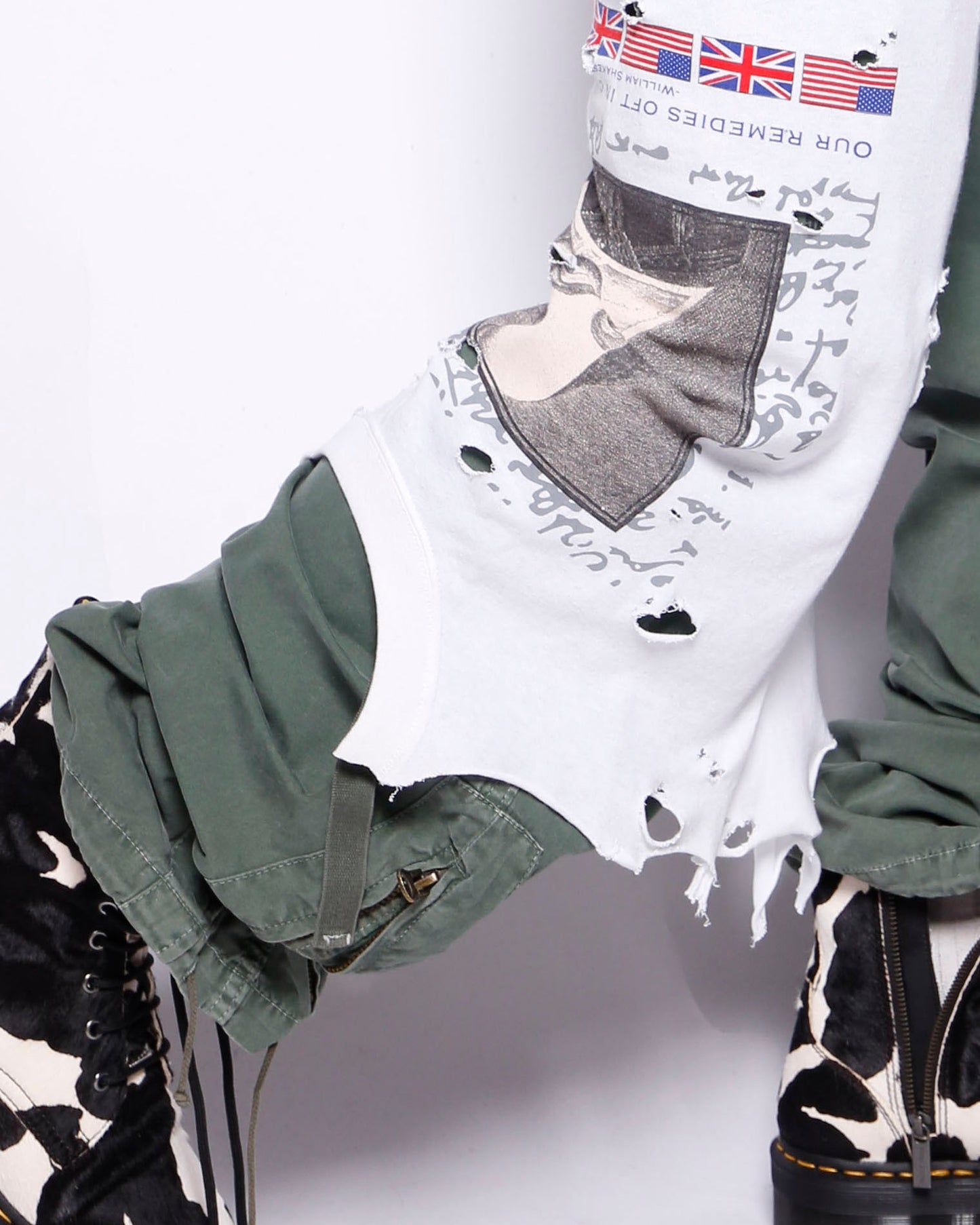 *one-off broken layered trousers