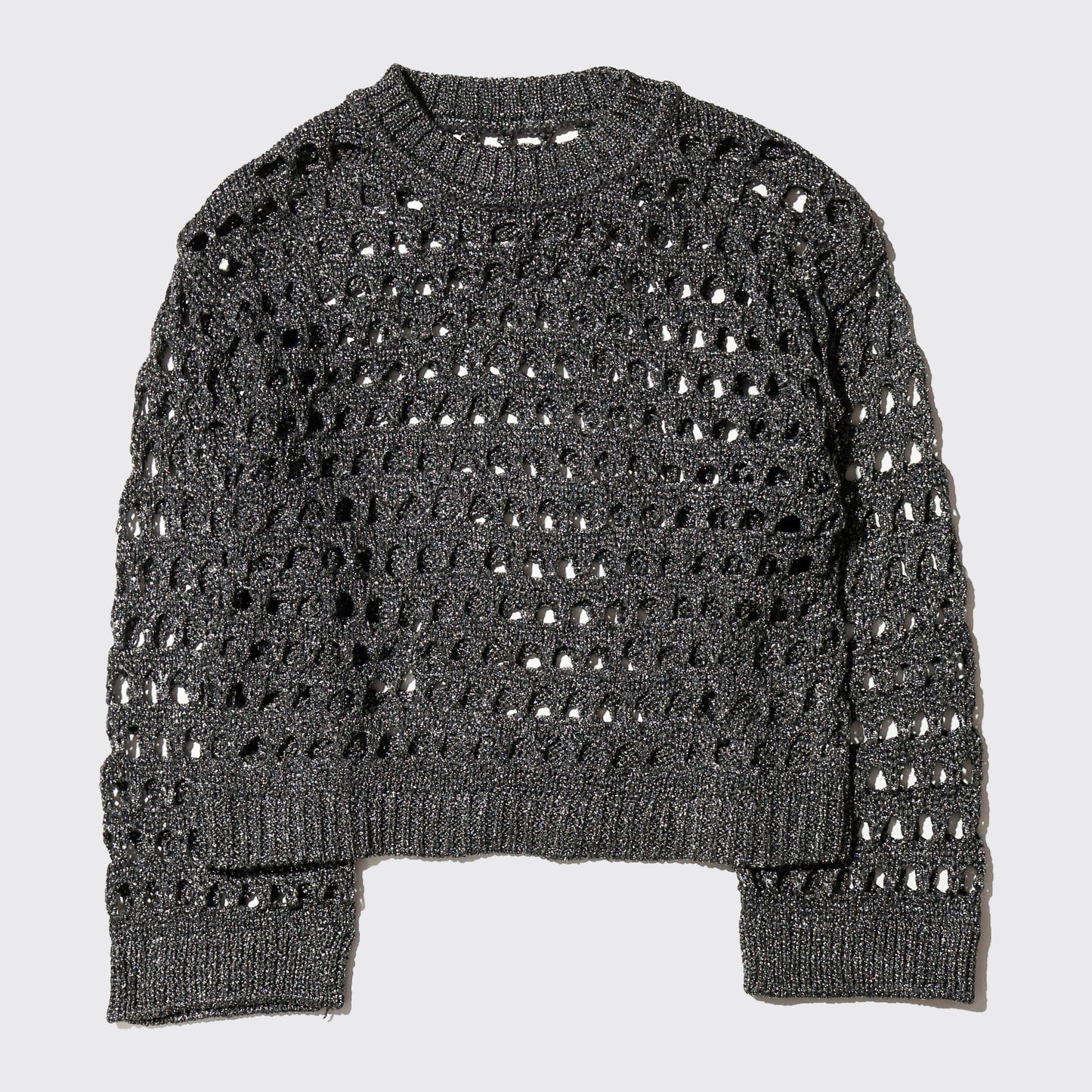 vintage cropped lame hole sweater