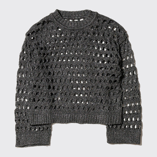 vintage cropped lame hole sweater