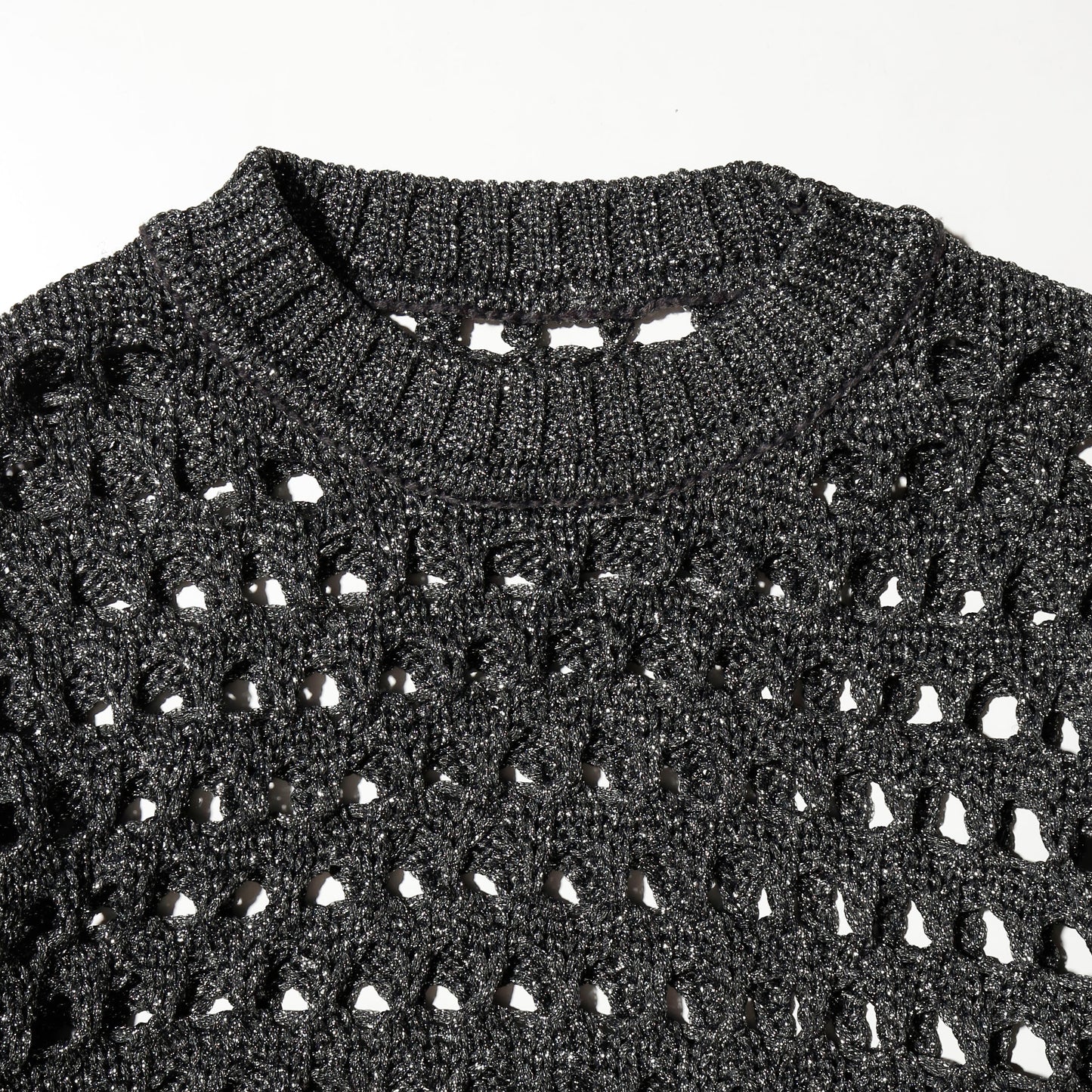 vintage cropped lame hole sweater