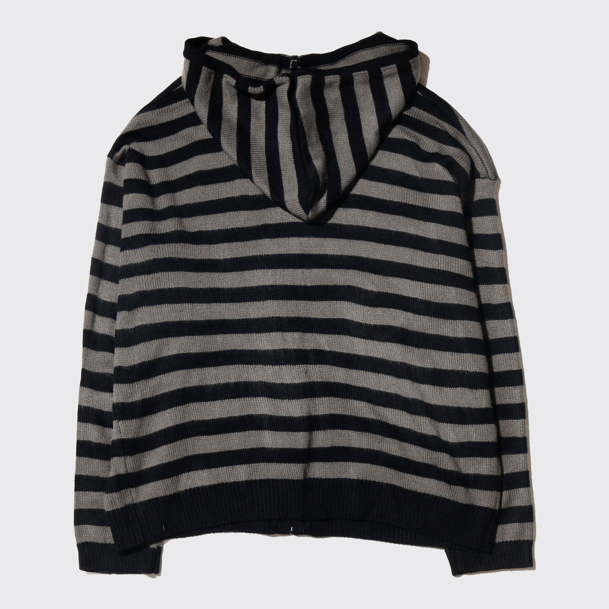 *one-off hand stitched border knit hoodie, "teen smoker"