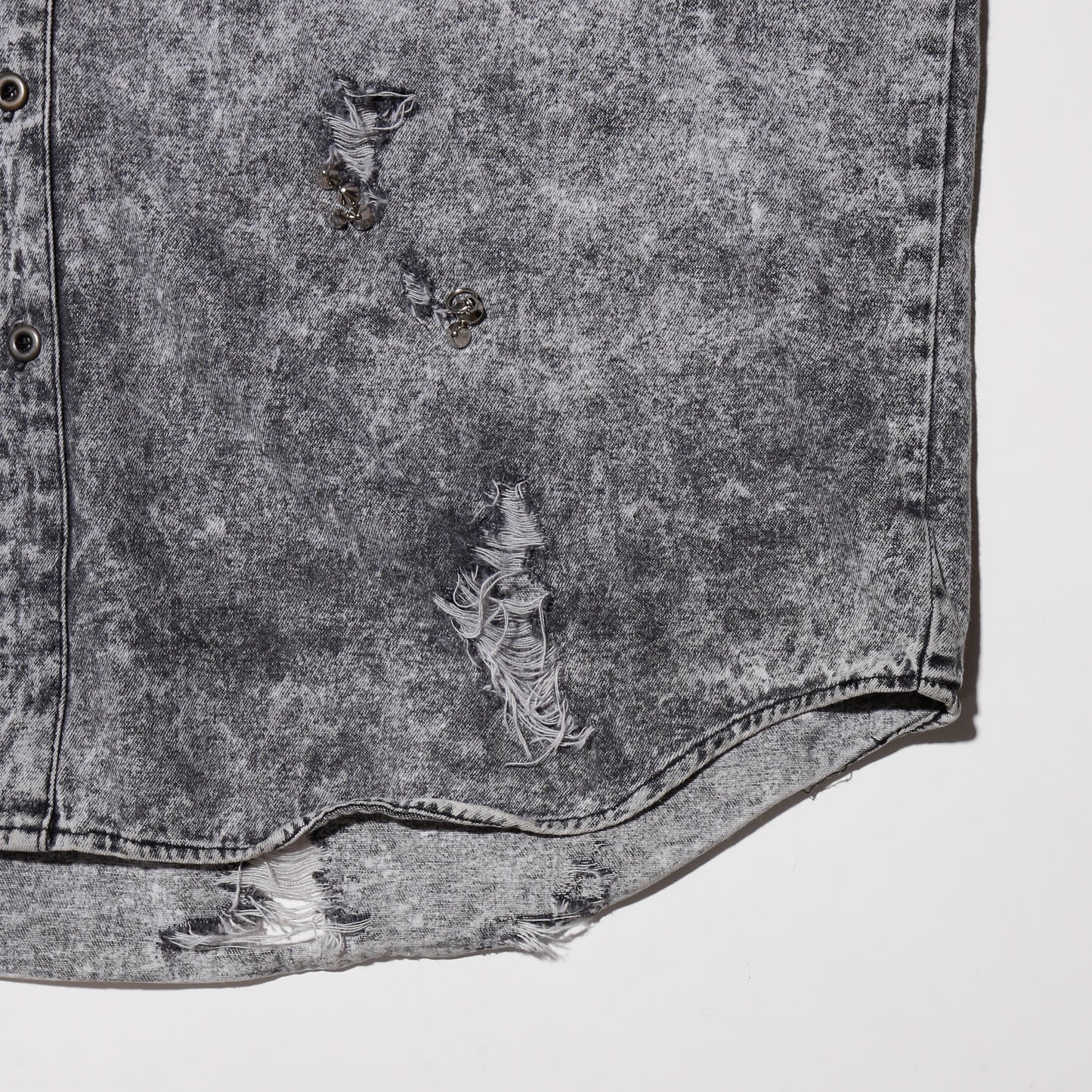 vintage studs broken trucker shirt