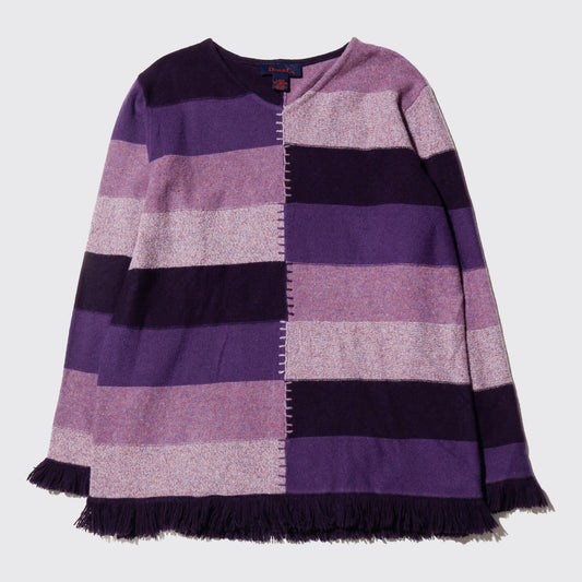 vintage patchwork fringe sweater