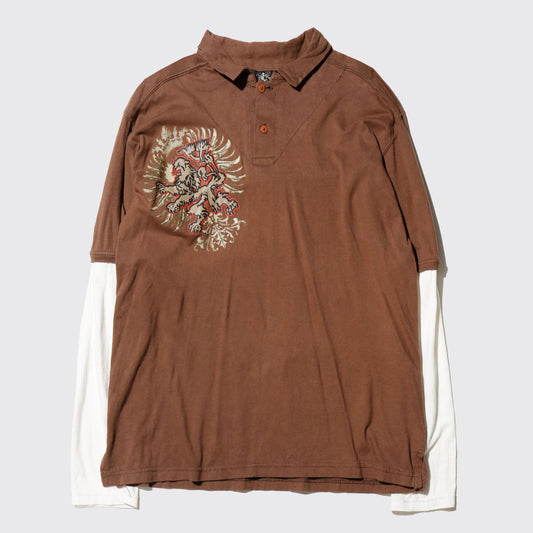 vintage heraldry hybrid polo shirt