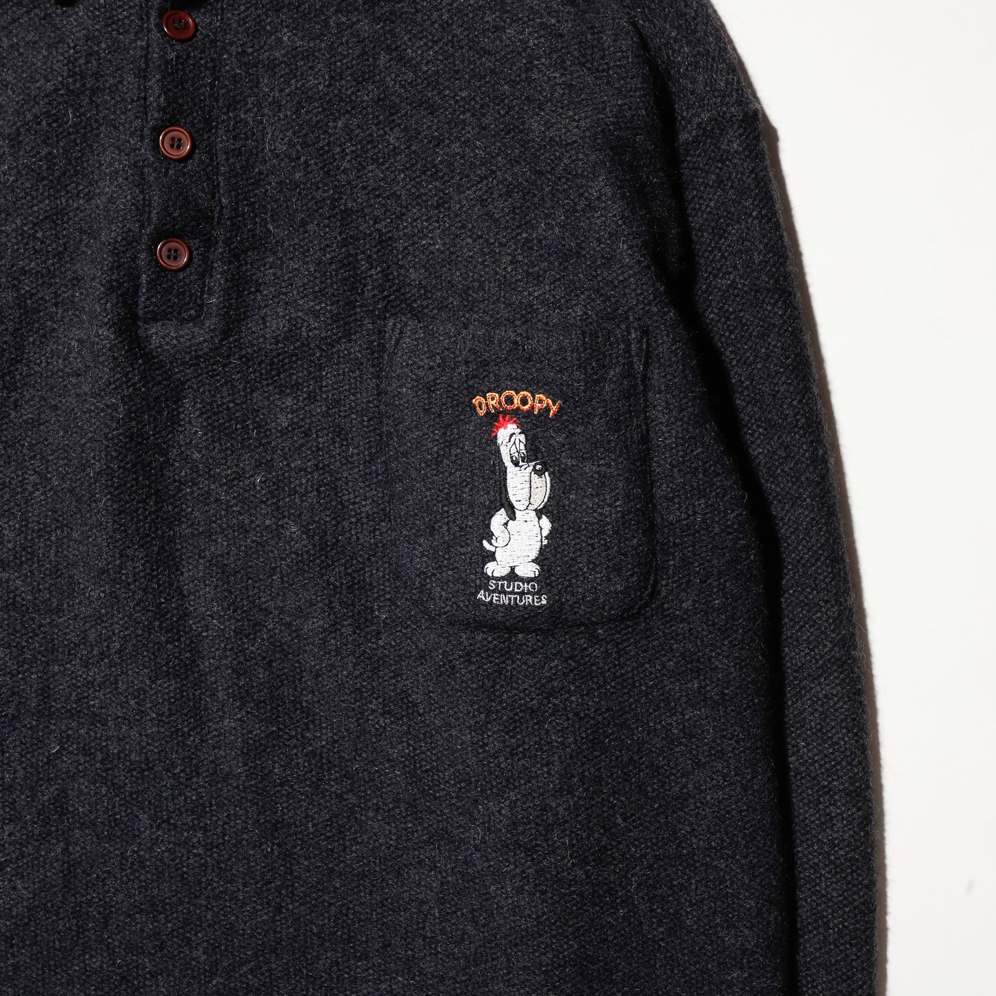 vintage 90's tex avery droopy polo sweater
