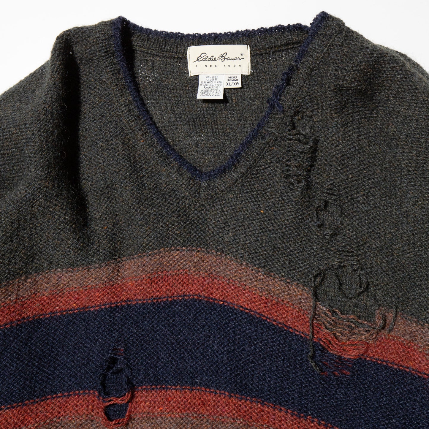 vintage line loose broken sweater