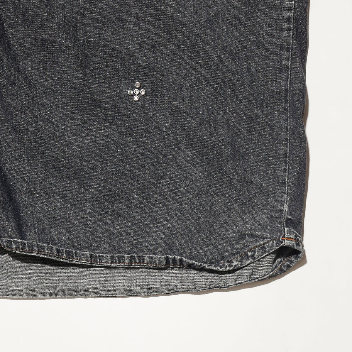 *one-off crystal studs dungaree shirt