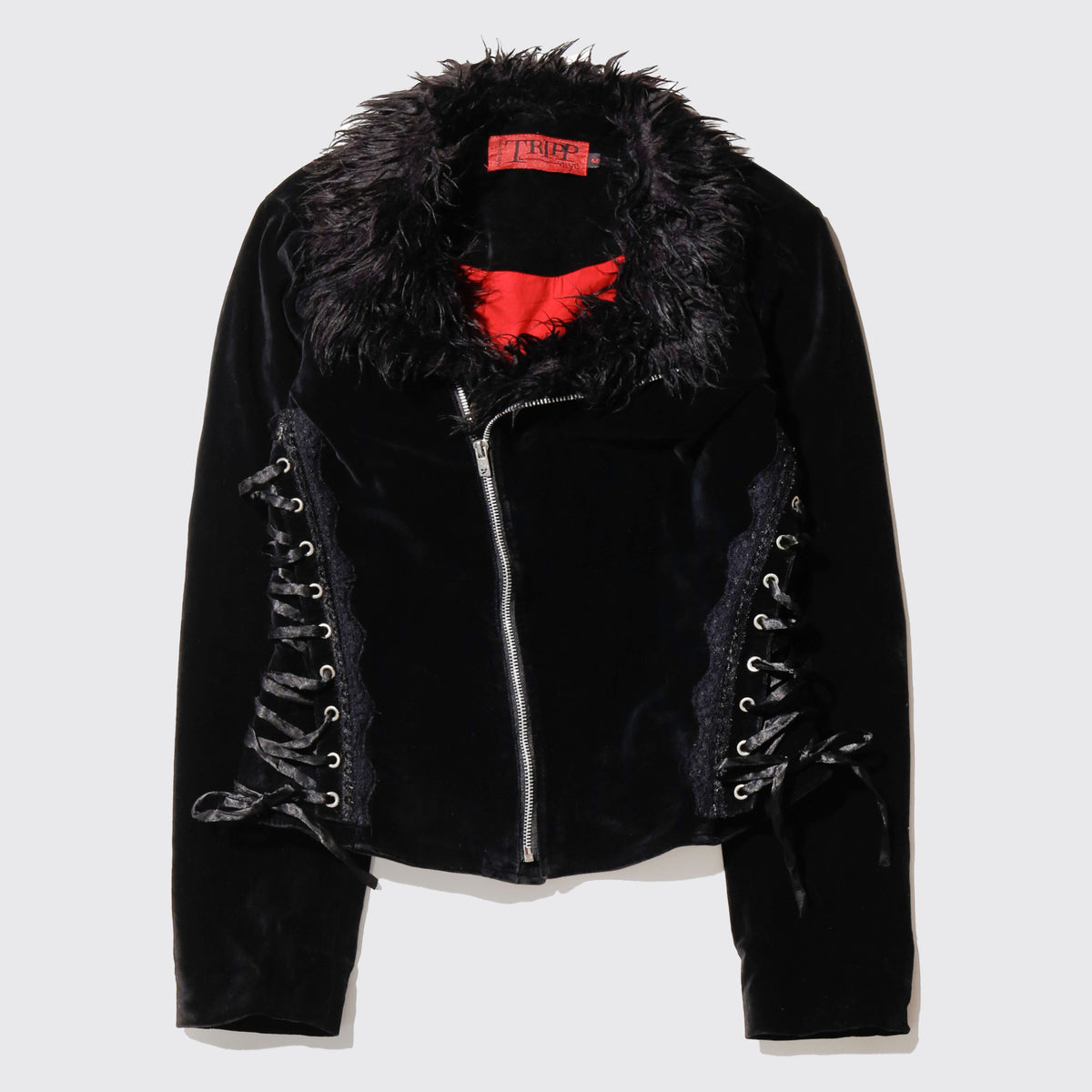 vintage tripp nyc fur collar velvet jacket