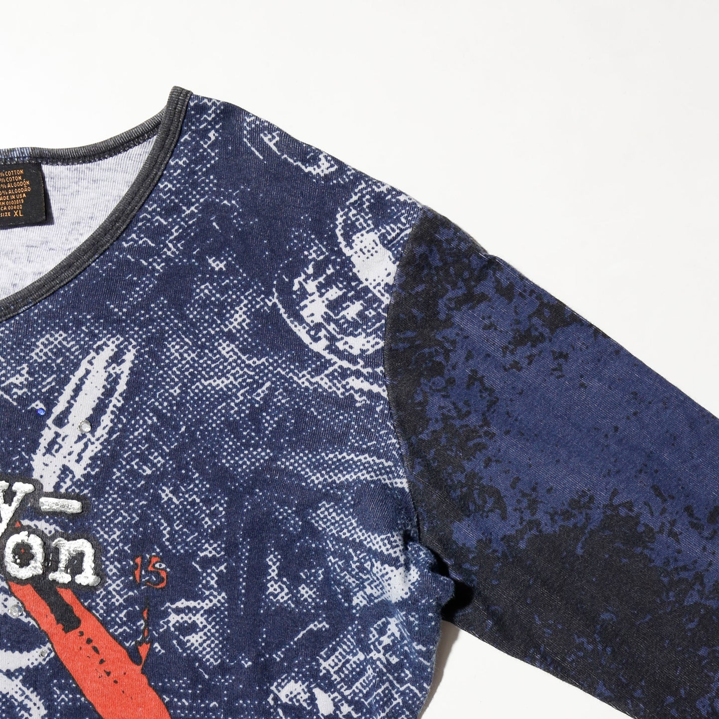 vintage 00's harley-davidson cropped syndrome l/s cut sew