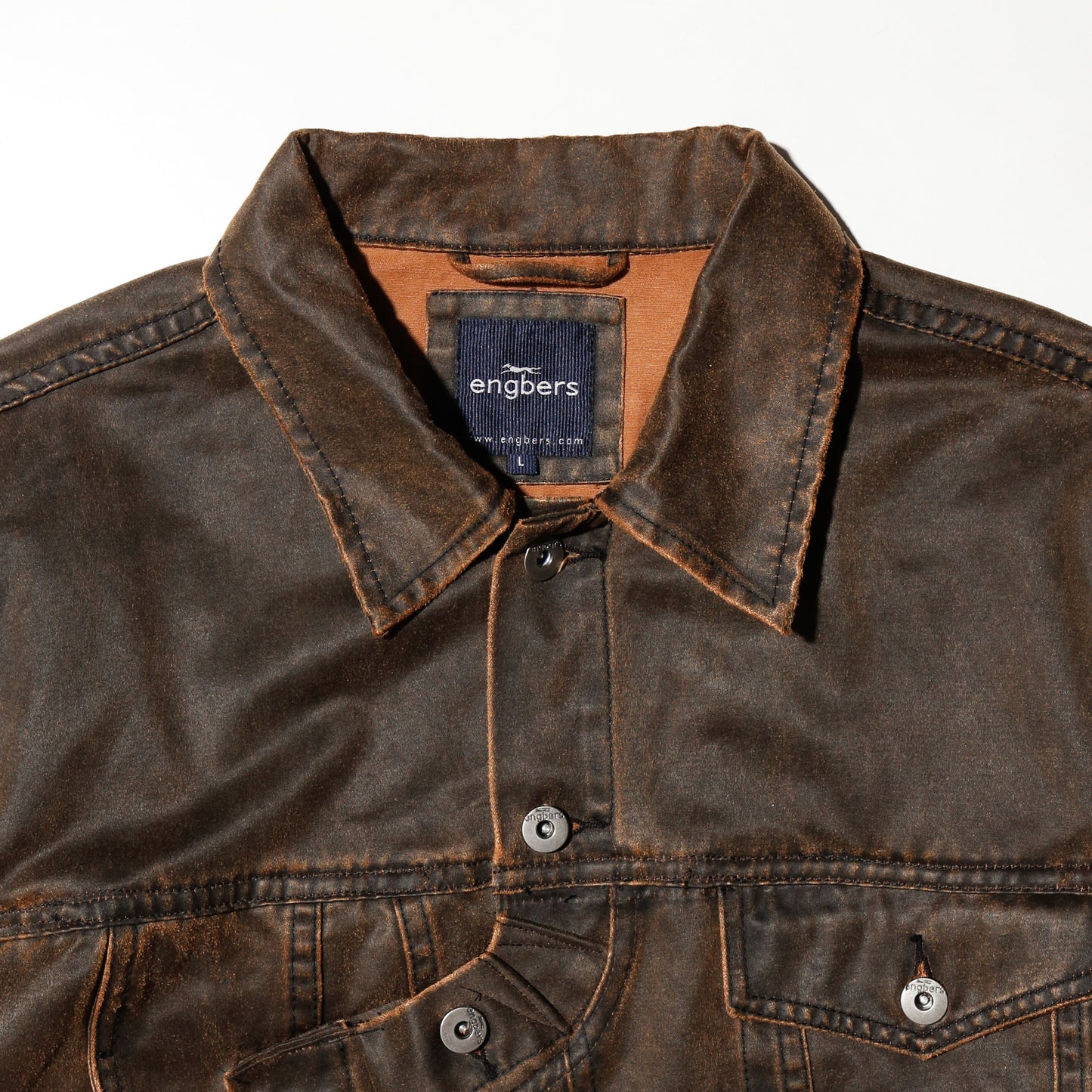 *one-off unbalance coating trucker jacket