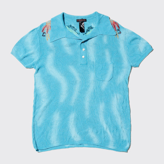 vintage resort pointelle knit polo h/s