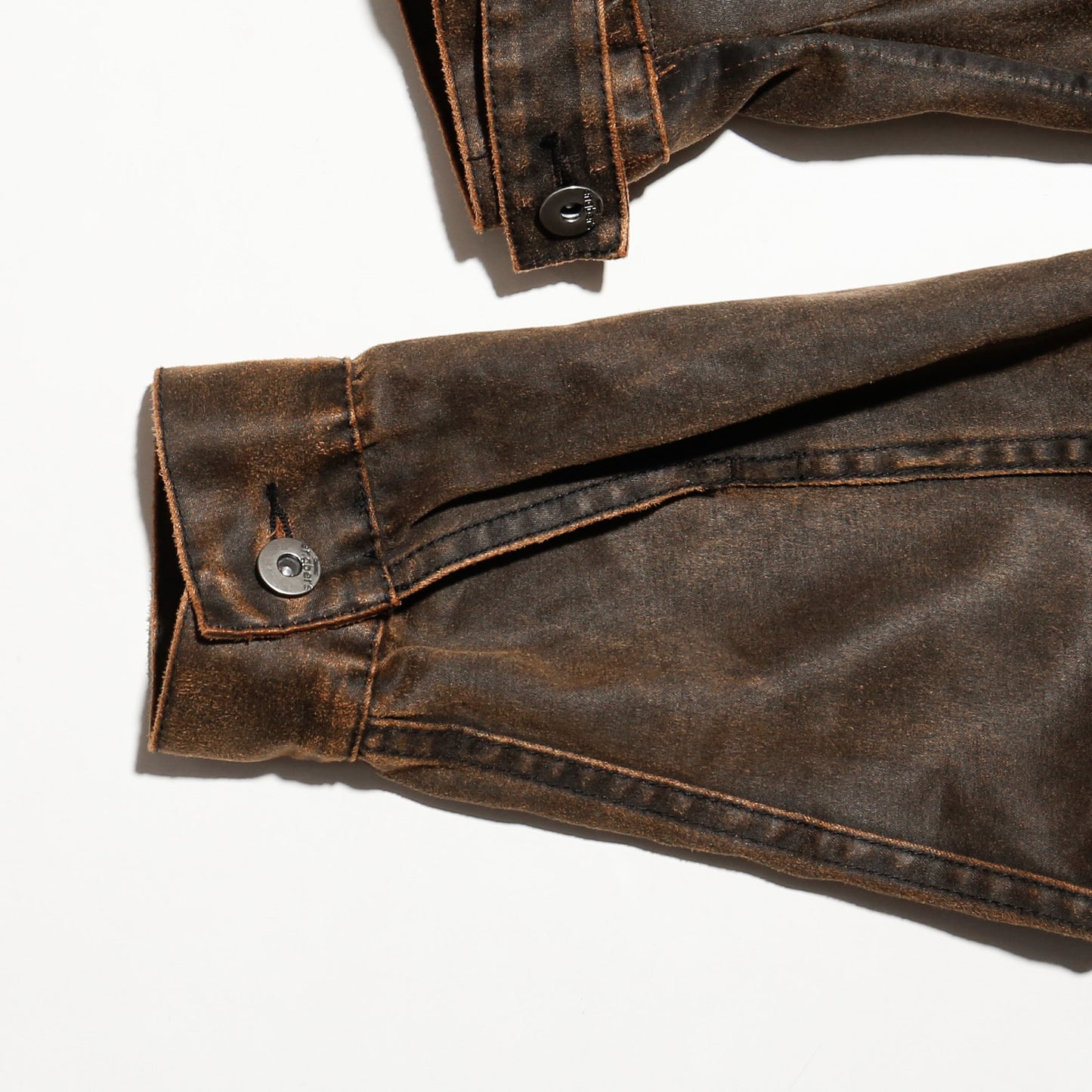 *one-off unbalance coating trucker jacket