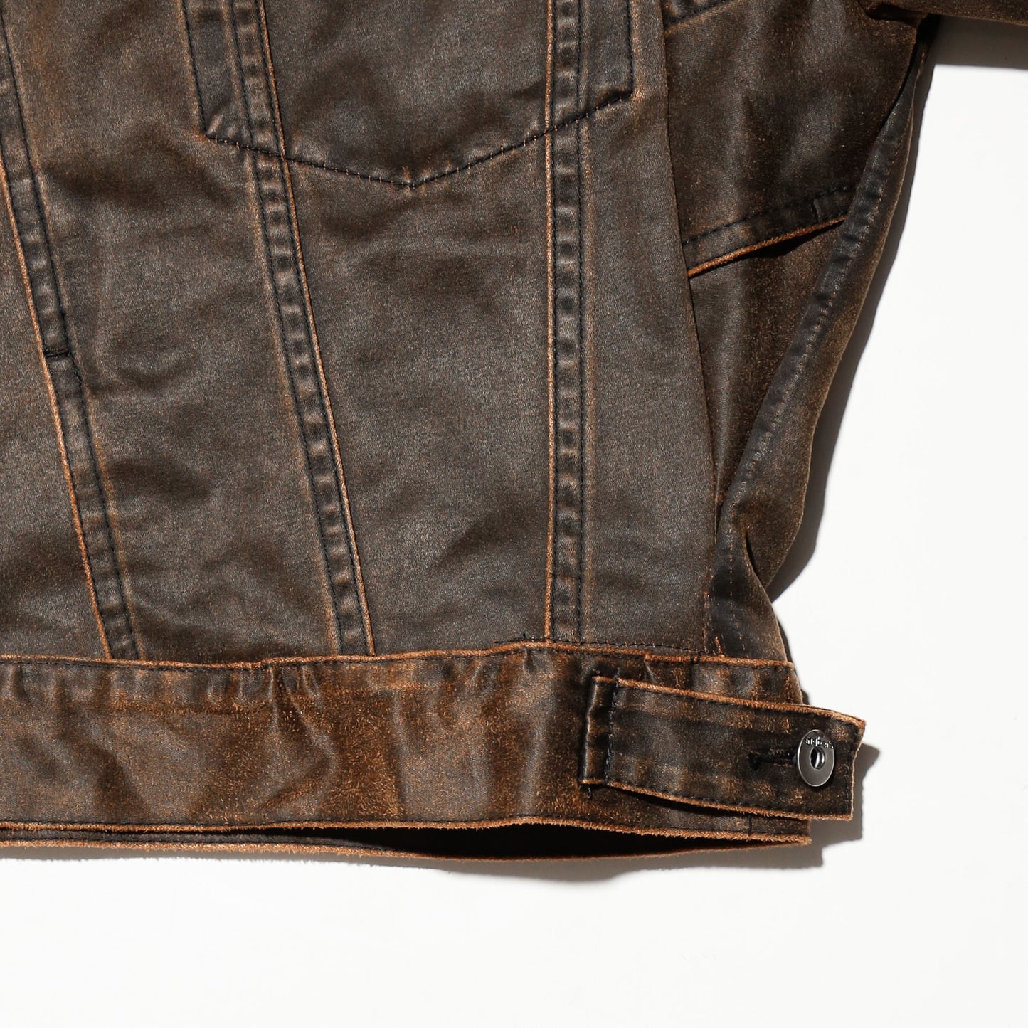 *one-off unbalance coating trucker jacket