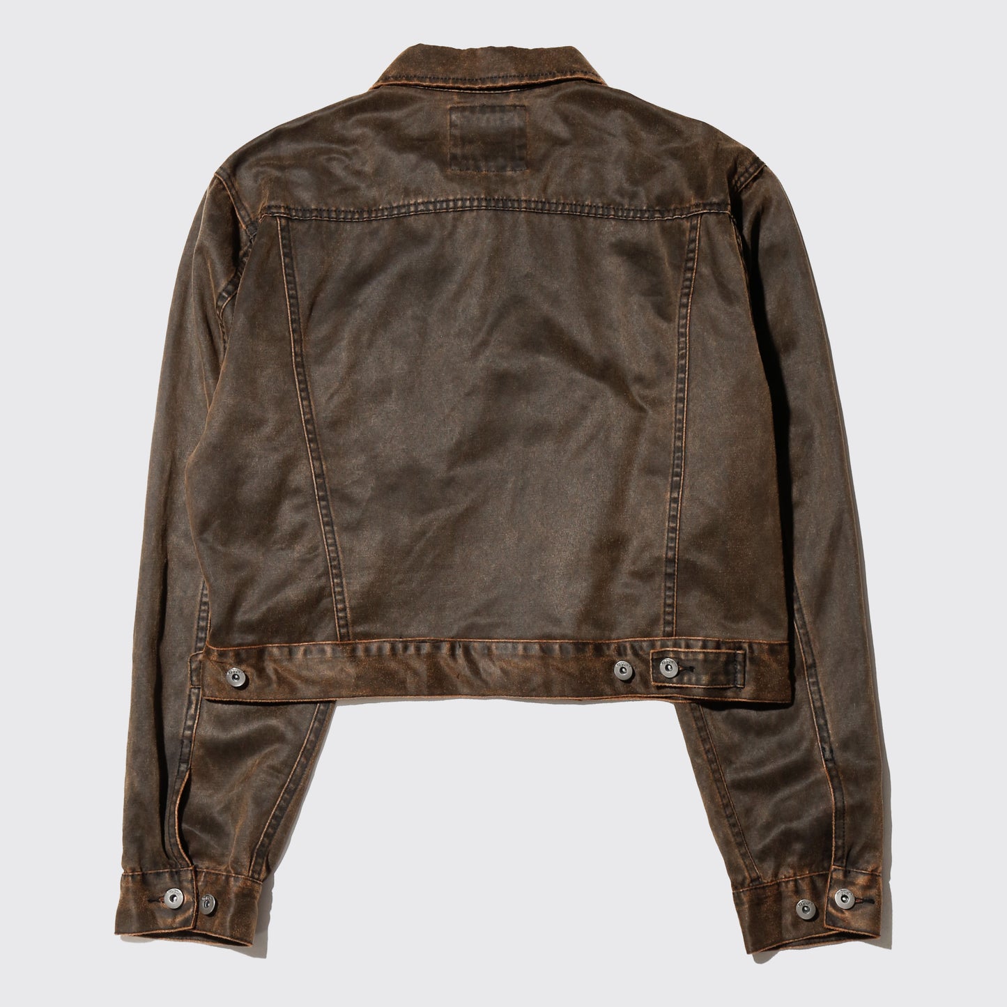 *one-off unbalance coating trucker jacket