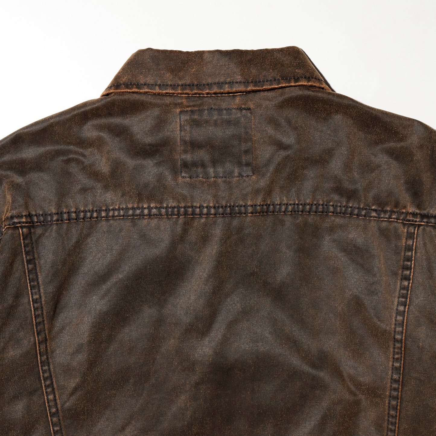 *one-off unbalance coating trucker jacket