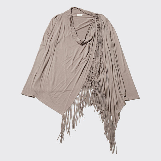 vintage fringe drape wrap  cardigan