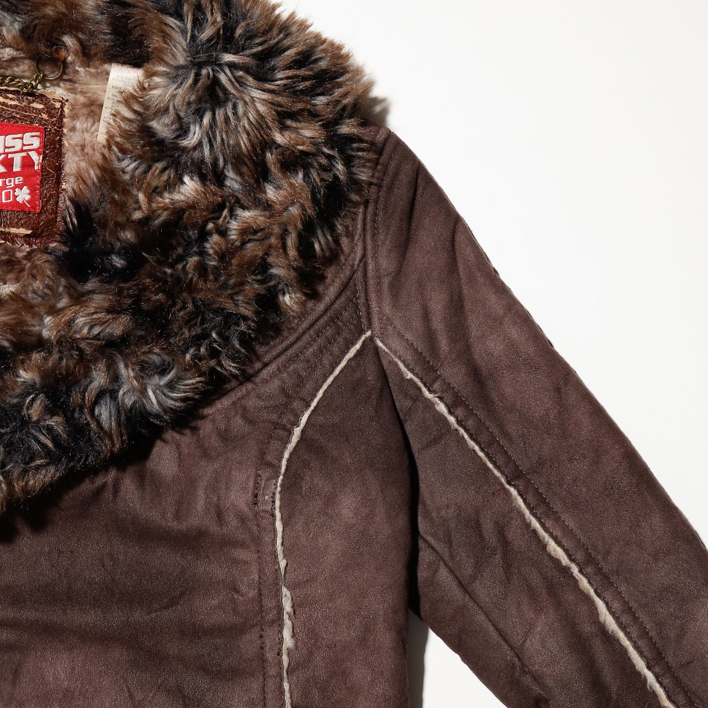 vintage miss sixty cropped faux fur jacket