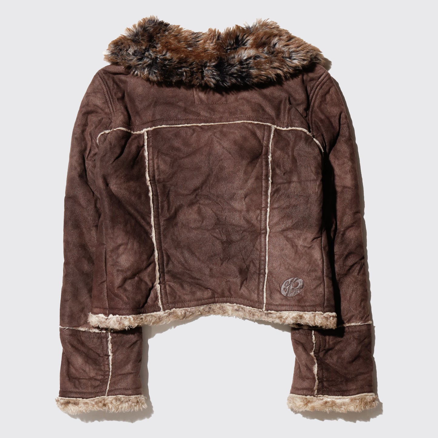 vintage miss sixty cropped faux fur jacket