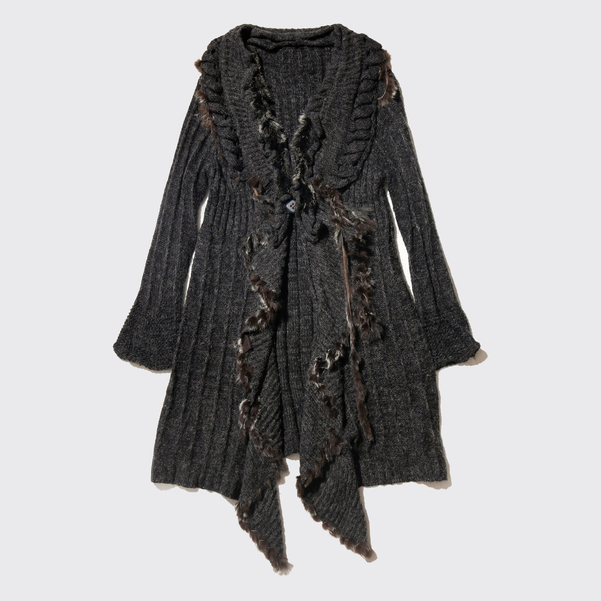 vintage ruffle cable knit dress cardigan