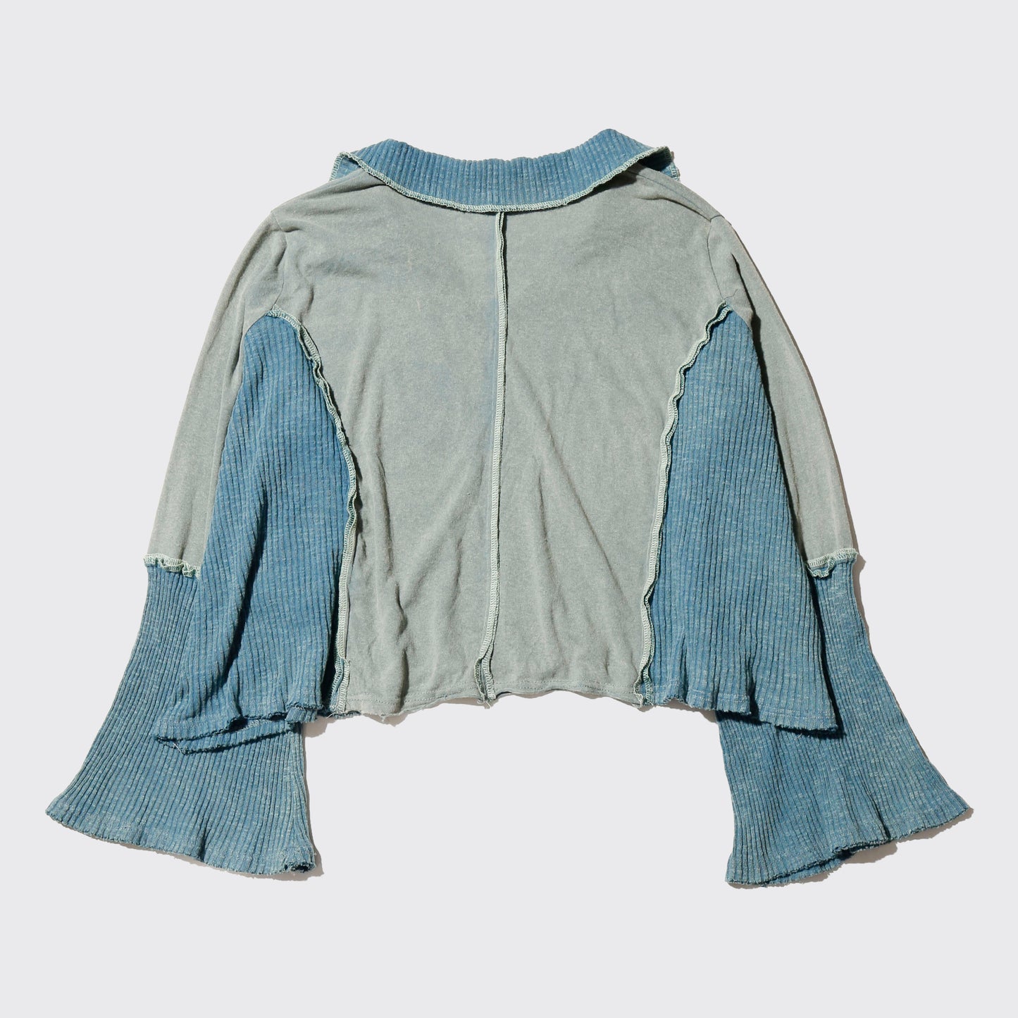 vintage cropped hybrid flare sleeve pullover