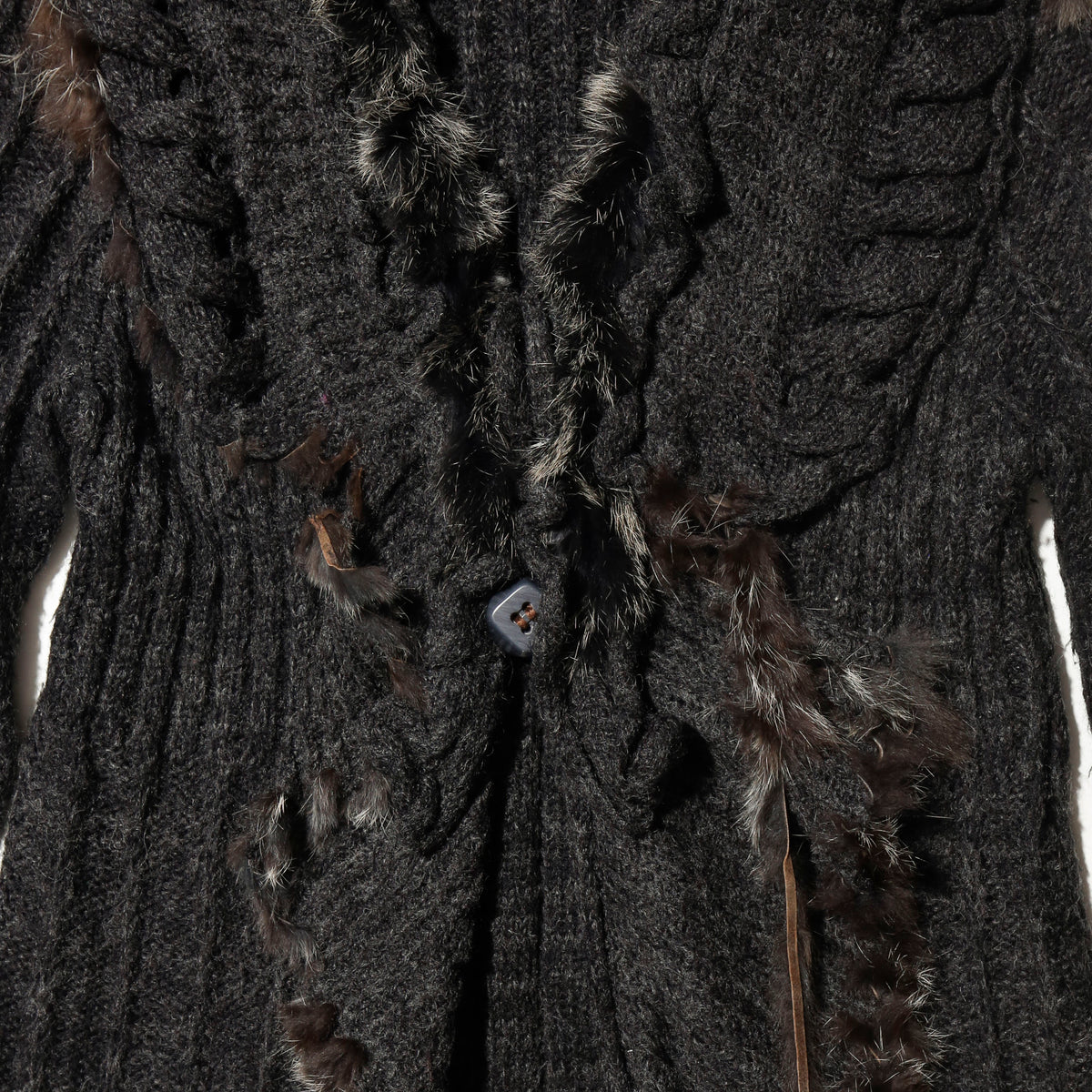 vintage ruffle cable knit dress cardigan