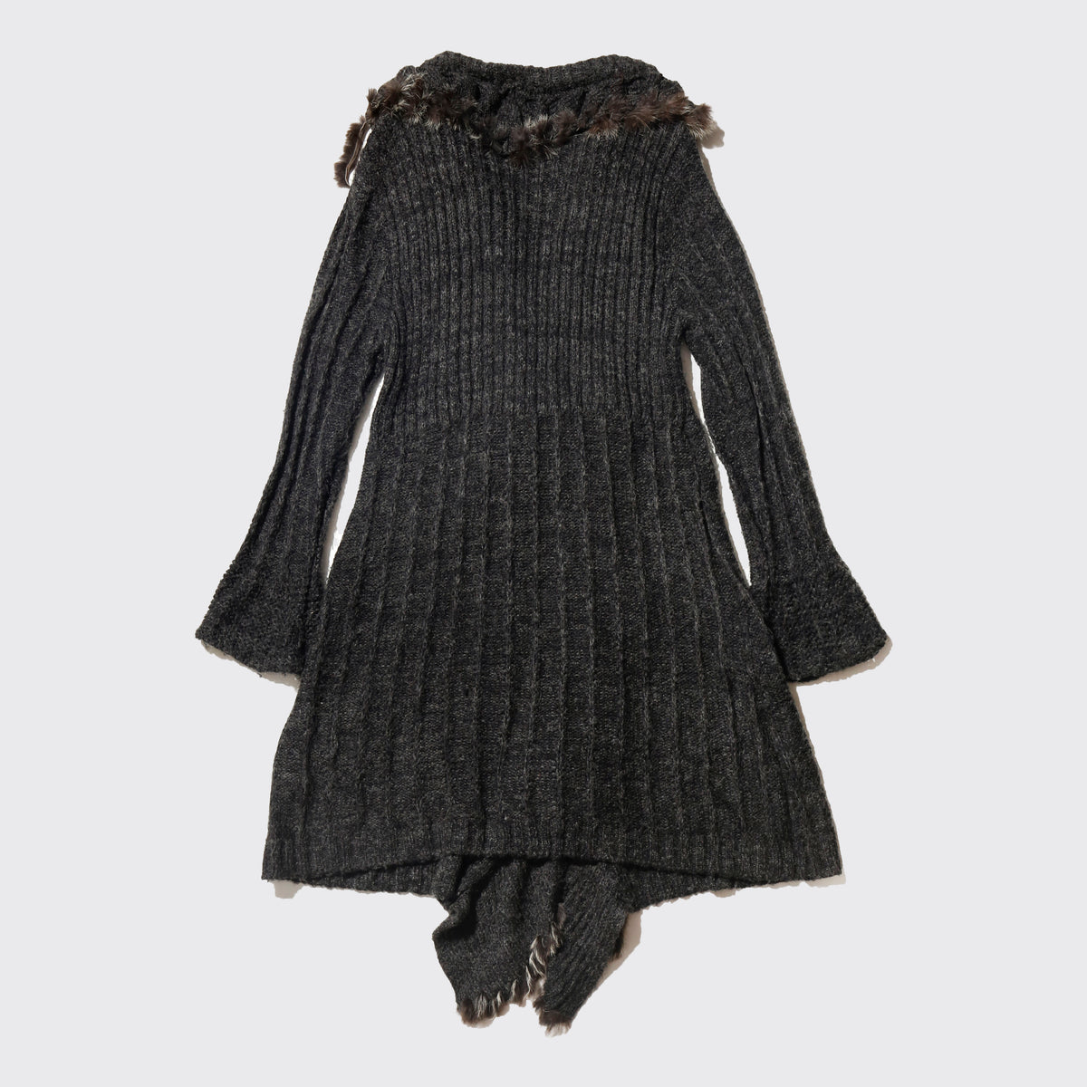 vintage ruffle cable knit dress cardigan