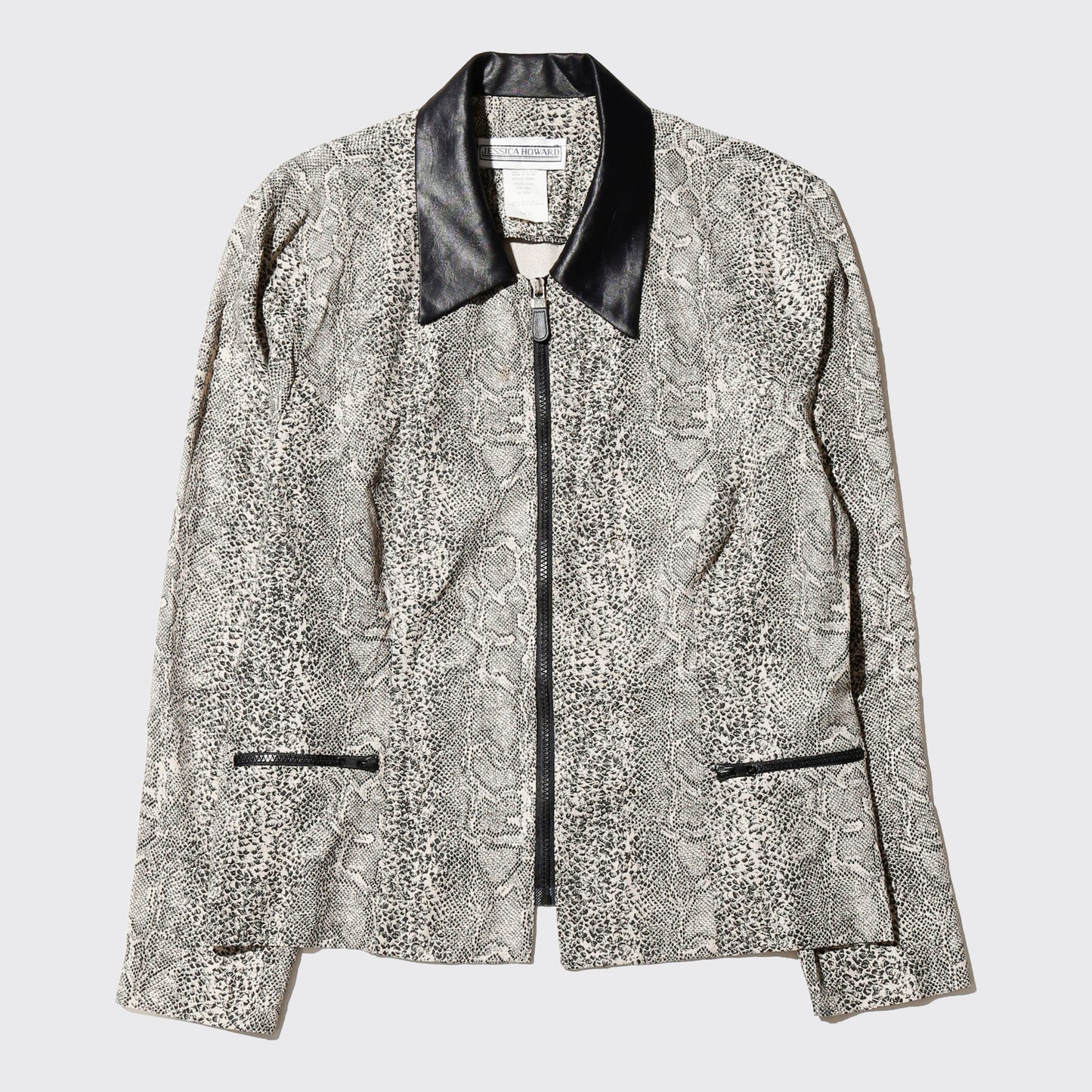 vintage switched collar python drizzler jacket