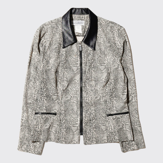 vintage switched collar python drizzler jacket