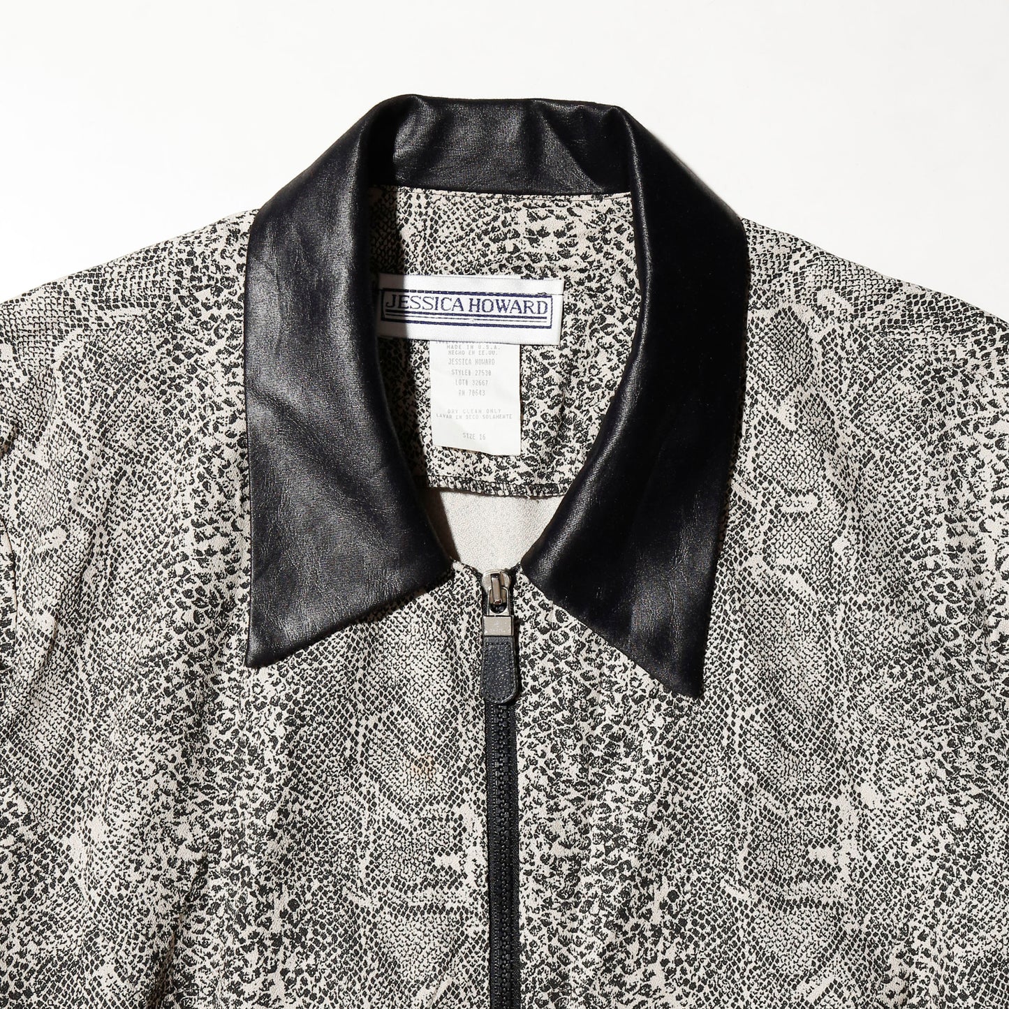 vintage switched collar python drizzler jacket