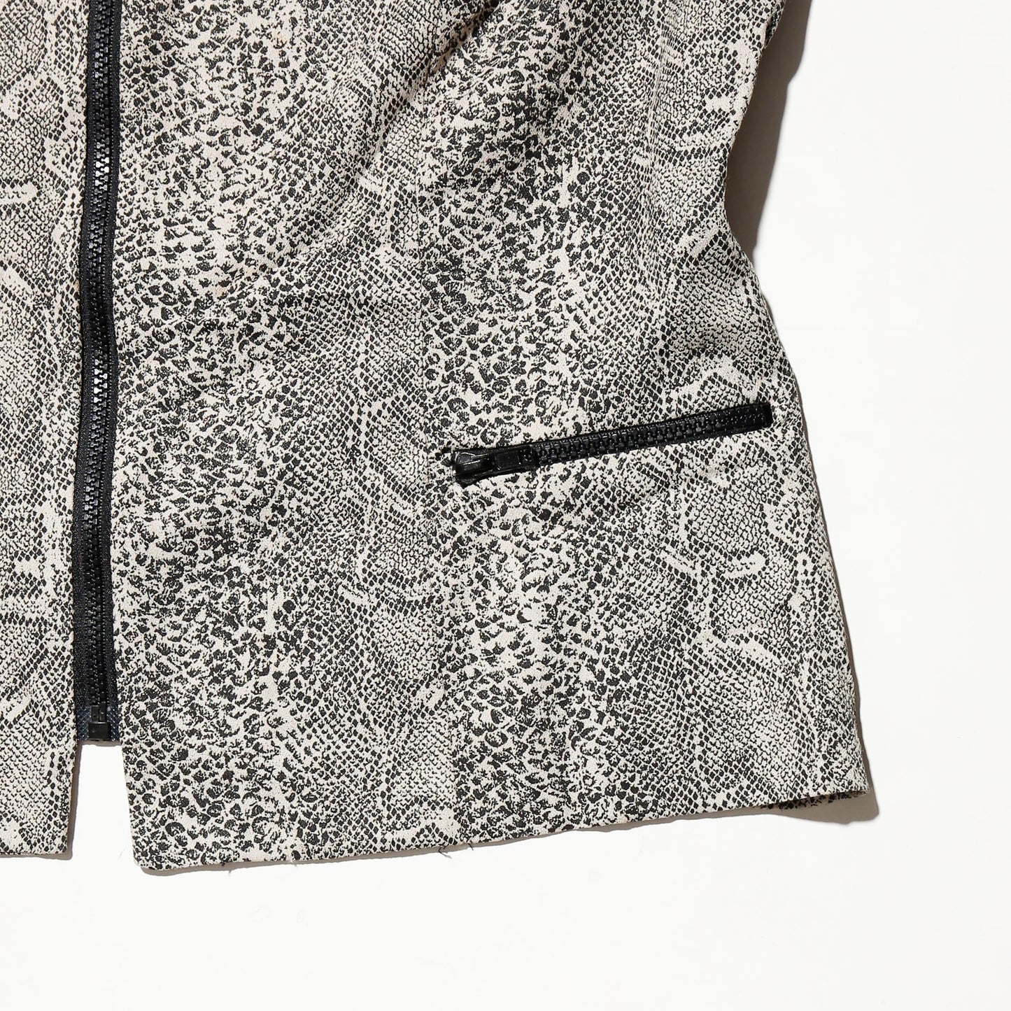 vintage switched collar python drizzler jacket