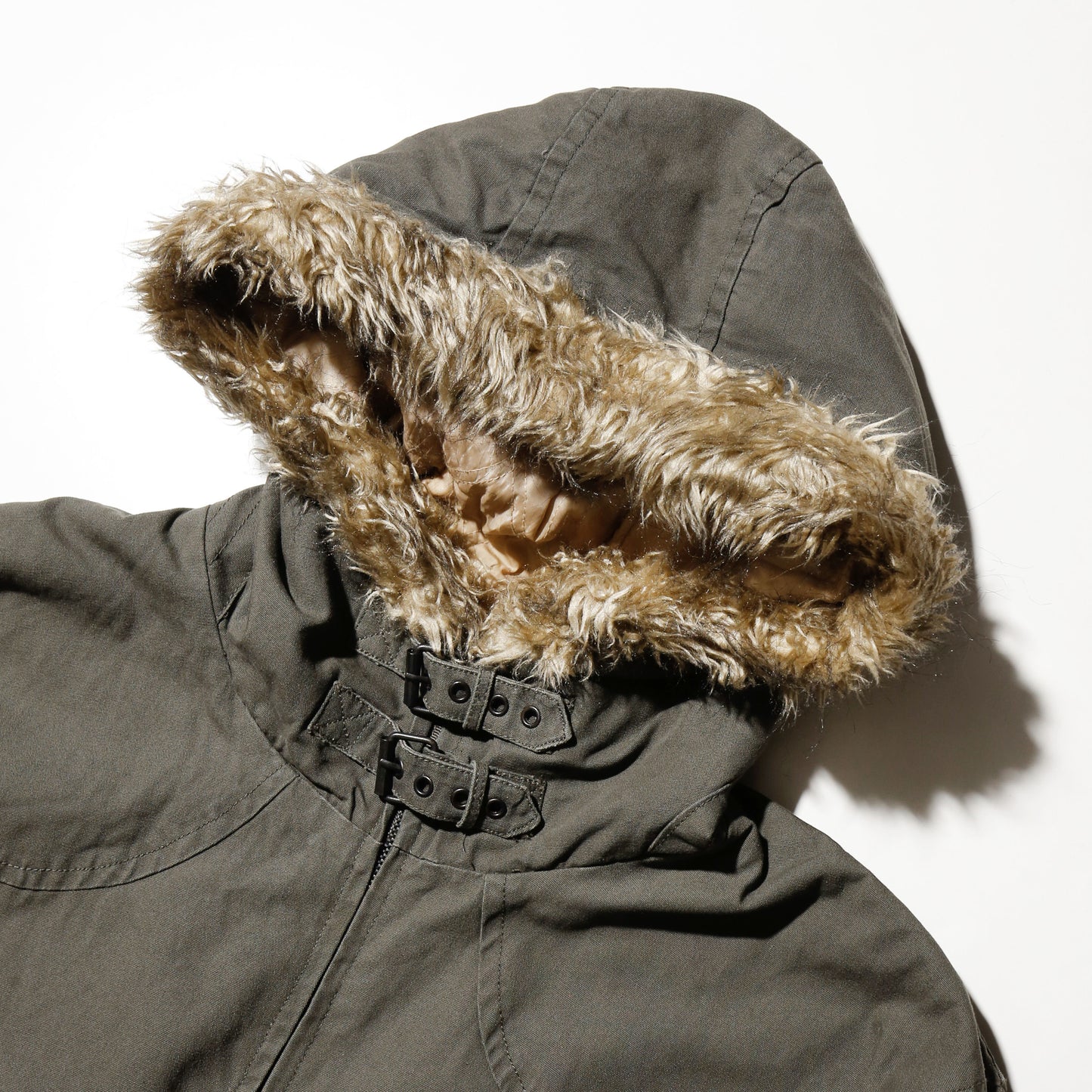 vintage hooded long combat coat