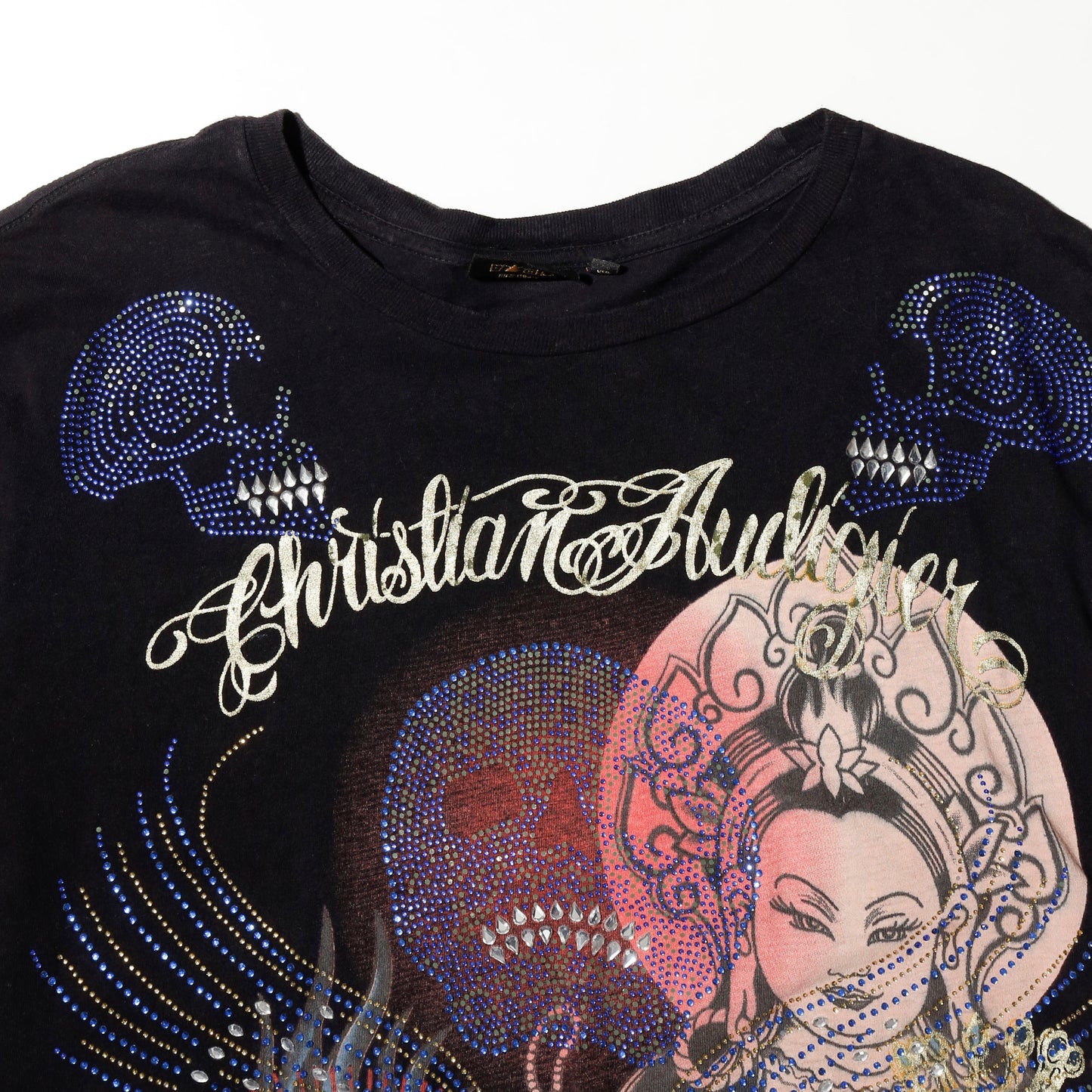 vintage 00's christian audigier bijou kannon tatoo t-shirt