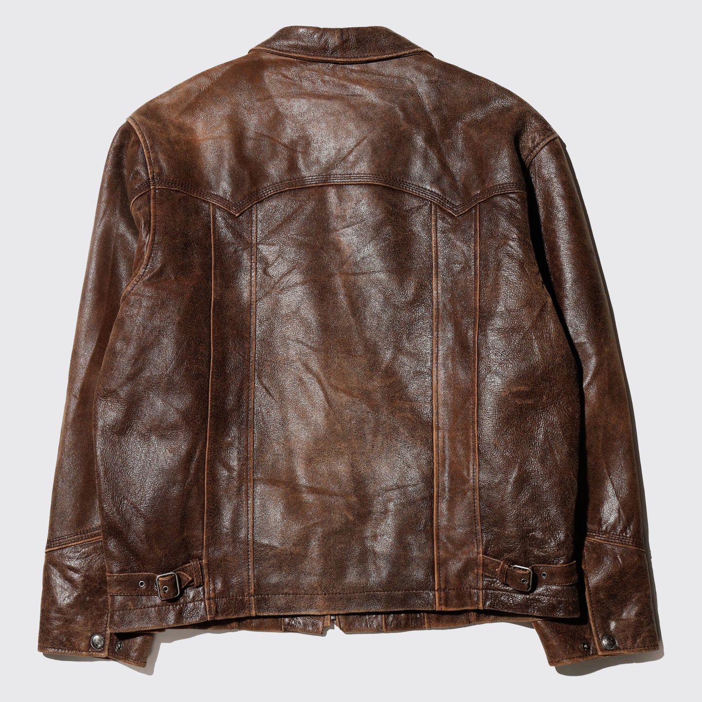 vintage fadded western leather jacket