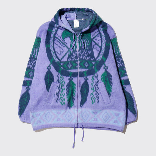 vintage eagle dreamcatcher ecuador knit hoodie