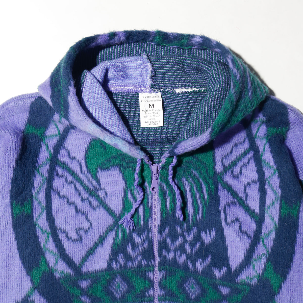 vintage eagle dreamcatcher ecuador knit hoodie