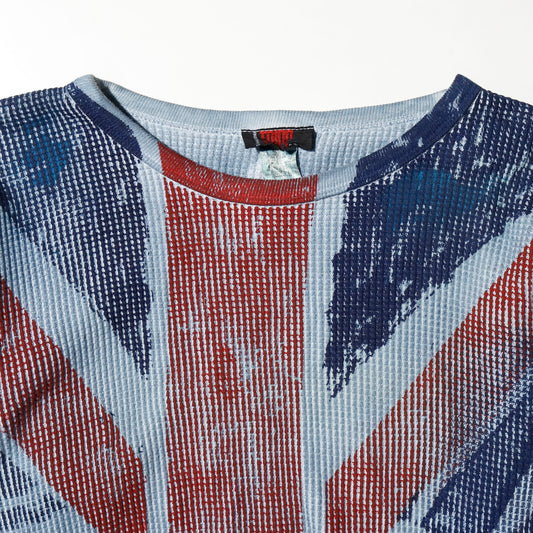 vintage distressed union jack thermal l/s