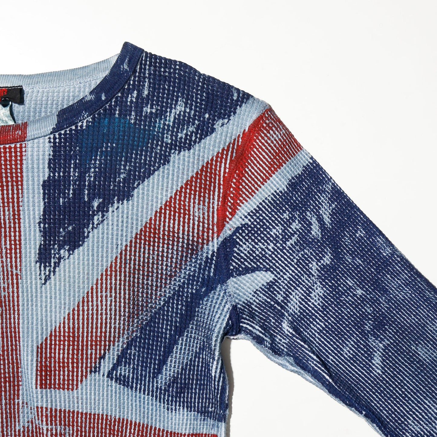 vintage distressed union jack thermal l/s