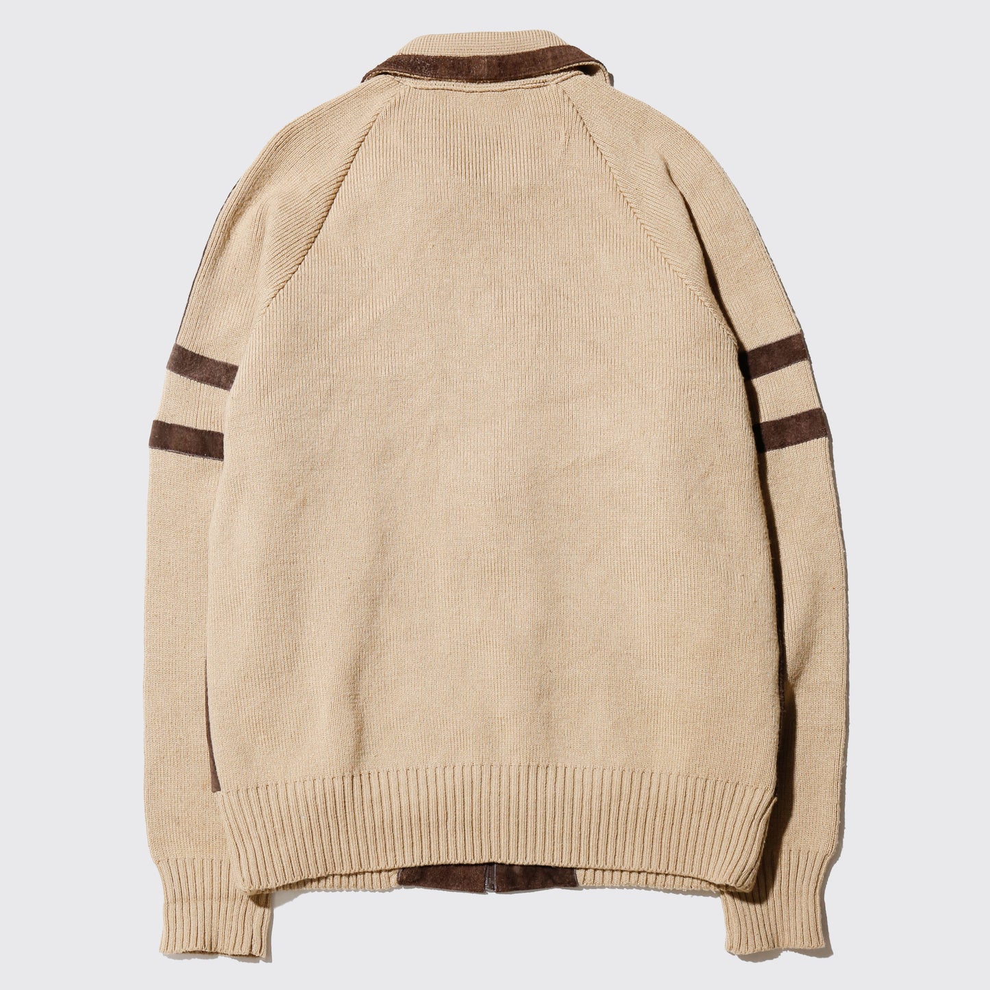 vintage suede combi knit jacket