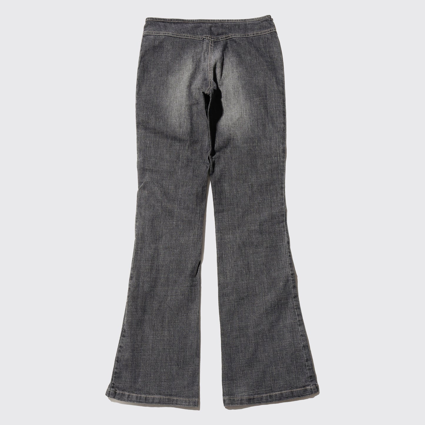 vintage low rise center zip flare jeans