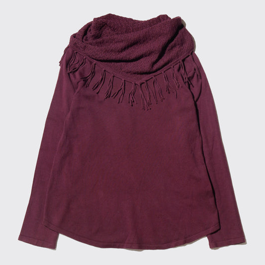 vintage shawl collar tassel fringe cut sew