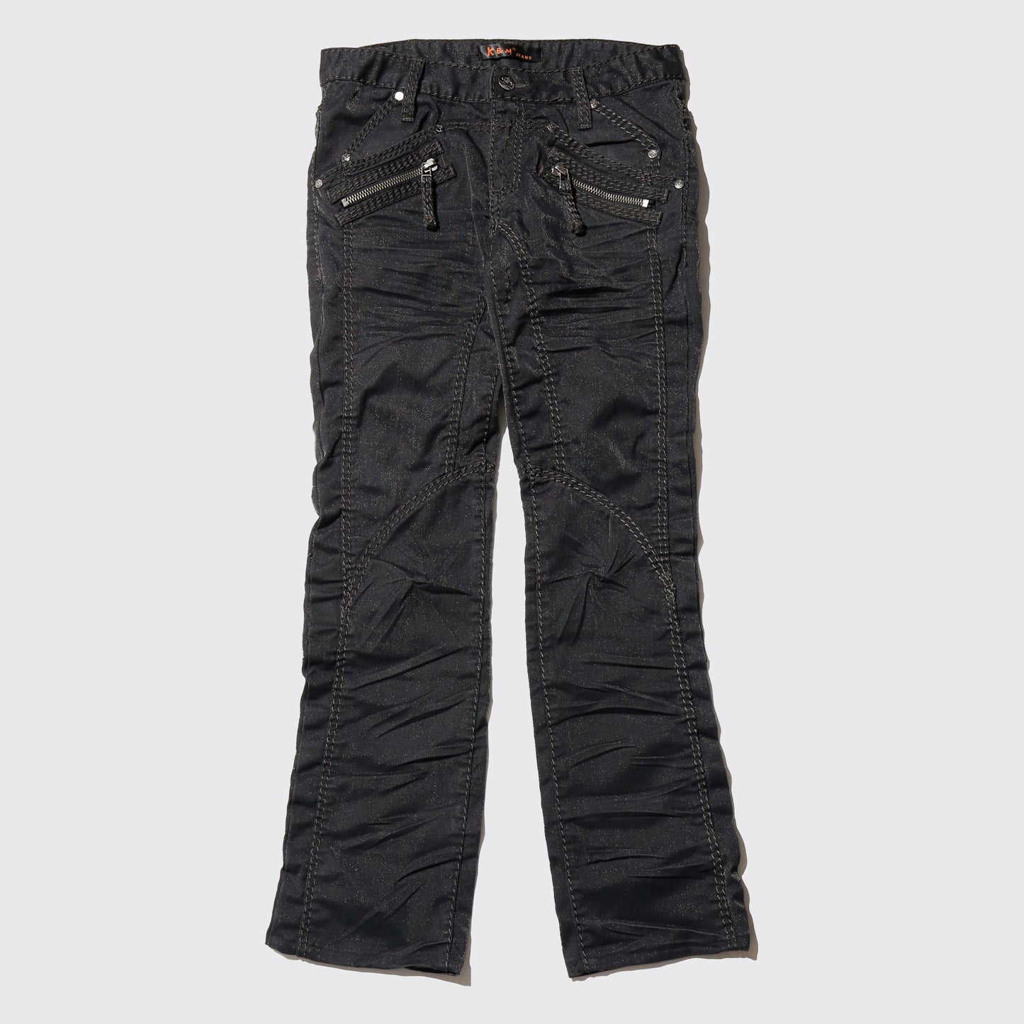 vintage 00's stitched metallic trousers